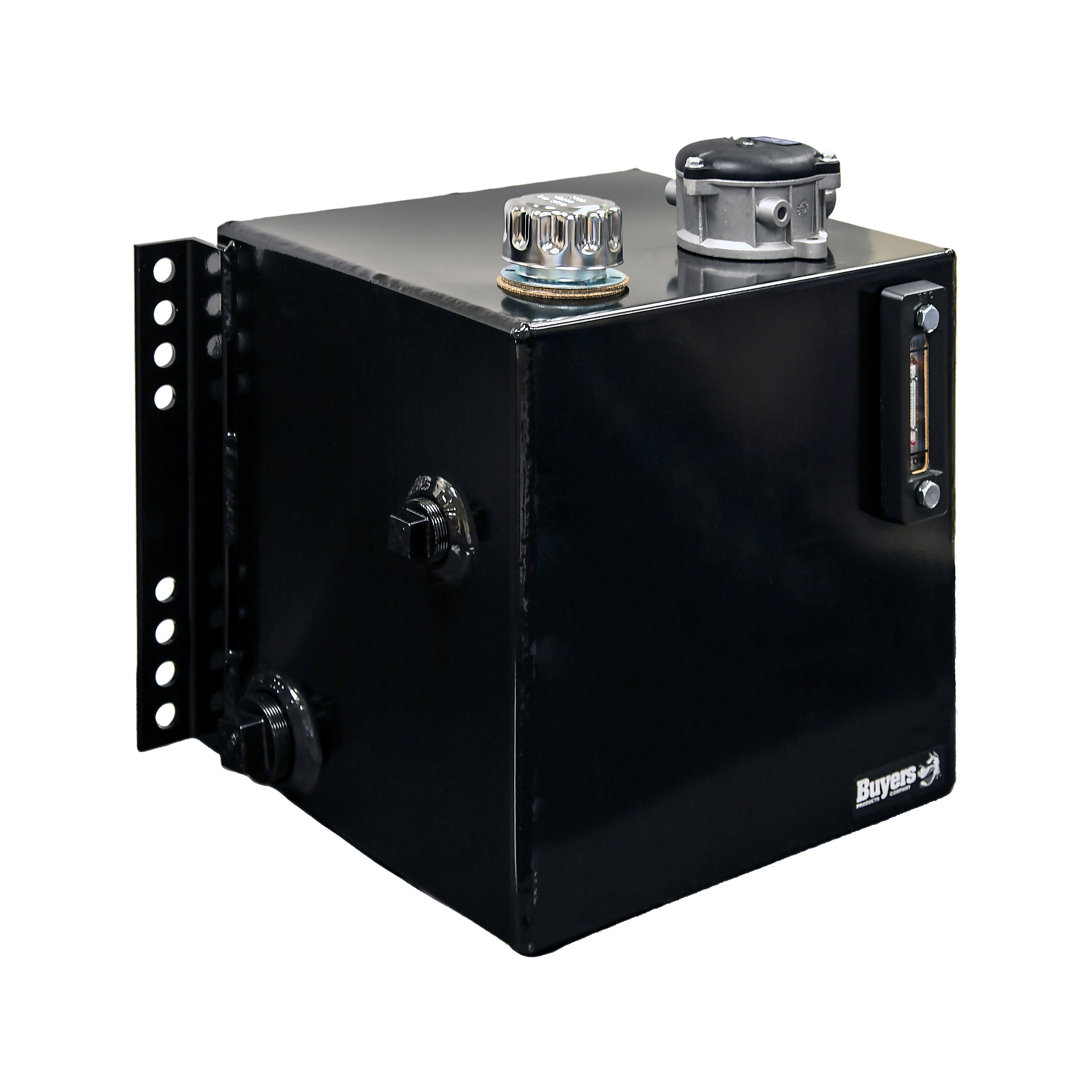 Buyers Products, 15 Gal Side Mount Steel Reservoir w/ 25 Micron Filter, Capacity 15 Gal, Suction Port Size 2 in, Return Port Size Multiple in, Model# SMR15SF25
